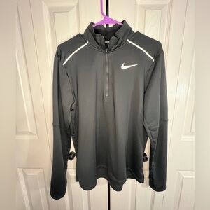 Nike Gray 3/4 Zip Running Long Sleeve Dry Fit Pullover - Size Medium